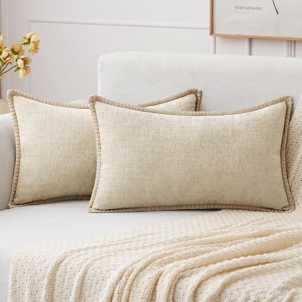 MIULEE Decorative Couch Throw Pillow Covers 18x18 Inch Sage Green 2 Pack