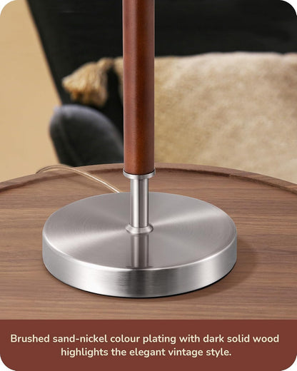 EDISHINE Mid Century Table Lamp, Pull Chain Switch, Bedroom, Living Room