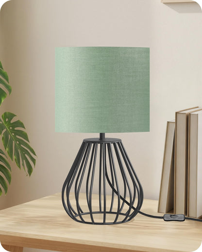 Gold Table Lamp, 12.6 Inch Small Bedside Lamp with 2700K LED Bulb