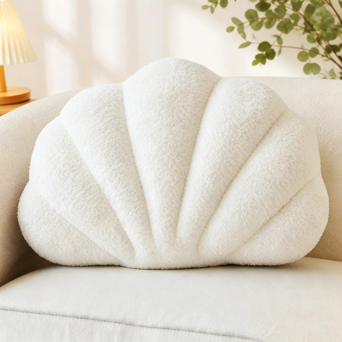 CANGHI Shell Pillow, Seashell Pillow,Seashell Throw Pillows,White 13"x10"