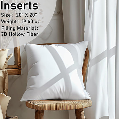 2 Pack Corduroy Decorative Throw Pillow with Inserts, 18x18 Inch Soft Boho Throw Pillow, Square Striped Throw Pillows for Couch, Bed, Sofa Decor(Beige)