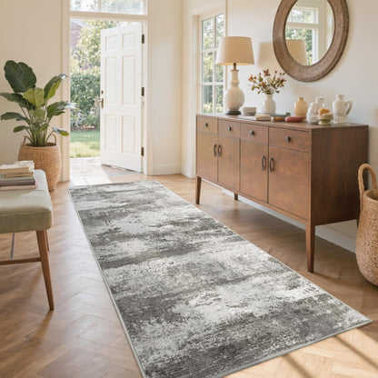 6x9 Ft Abstract Washable Area Rugs for Living Room Blue