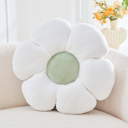 Kcvvcr Flower Throw Pillow, Soft Sage Green 14.9" Shaped Floor Pillow for Home Decor, Cute Aesthetic Plush Decorative Pillows for Bed, Sofa, Couch