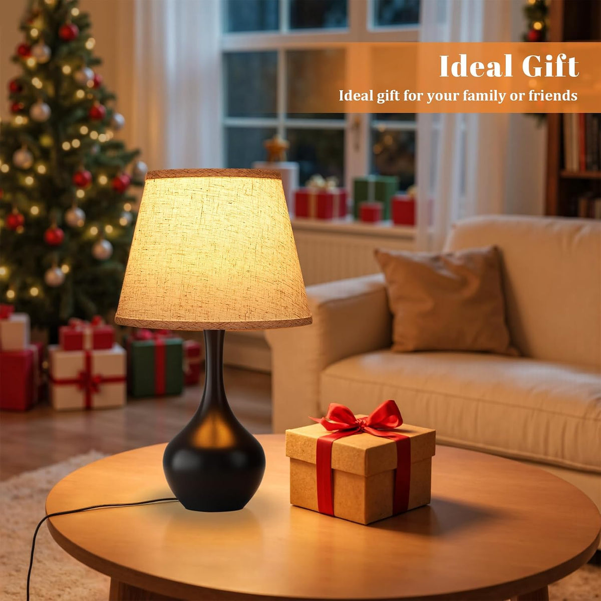 16.1" Touch Table Lamp for Nightstand, 3 Way Dimmable Small Bedroom Lamp