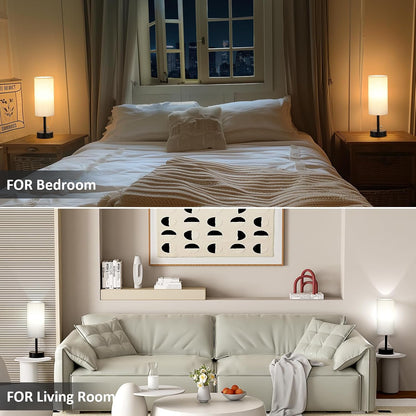 Fenmzee Bedside Table Lamps Set of 2 - Small Nightstand Lamp for Bedroom