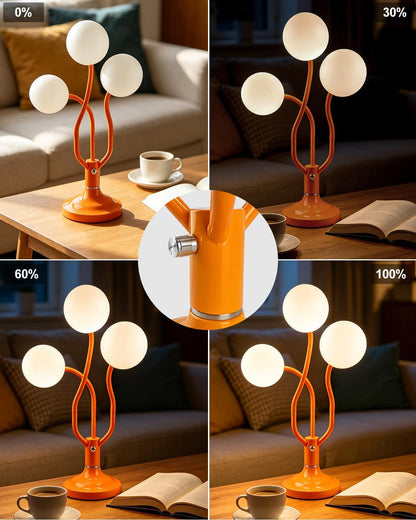 Globe Orange Table Lamp Dimmable Magic DIY Arms G9 Bulbs Included