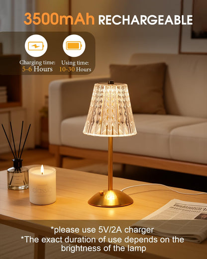 Cordless Touch Table Lamp, Classic Edition Rechargeable Small Desk Lamp