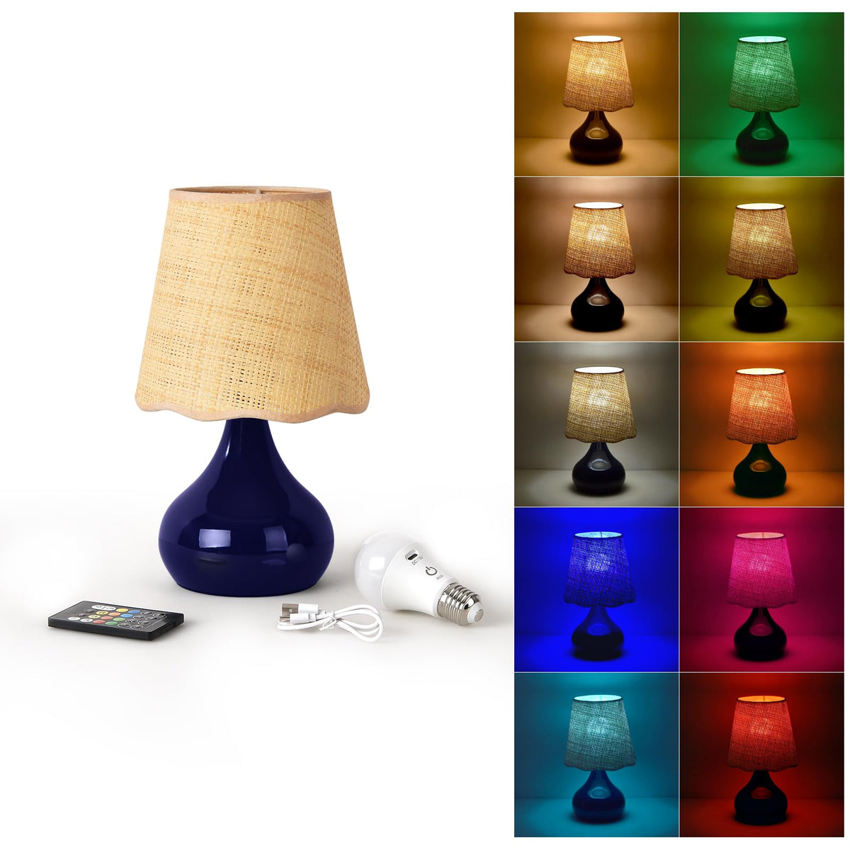 Ziqqeelam Brown Small Bedside Table Lamp for Bedroom, Farmhouse Bedroom Lamps for Nightstand, Rattan Lamp Shade Table Lamps for Small Spaces for Kitchen Counter, Home Office, Living Room, Kids Dorm