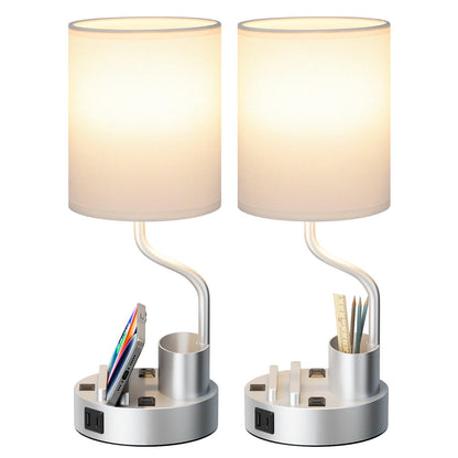 Fenmzee Bedside Lamps for Bedroom Set of 2 - Table Desk Lamp for Nightstand