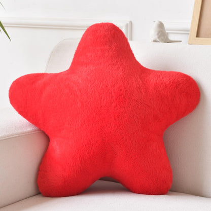 Star Pillow, Decorative Throw Pillows for Bed Couch, 15" Star Shaped Pillow Plush Floor Cushions Room Decor Pillow with Soft Faux Rabbit Fur for Sofa Bedroom Living Room