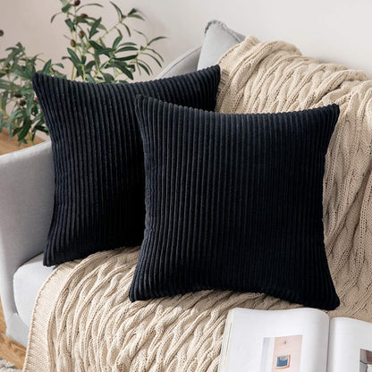 MIULEE Fall Decorative Corduroy Throw Pillow Covers Set of 2 18x18 Orange