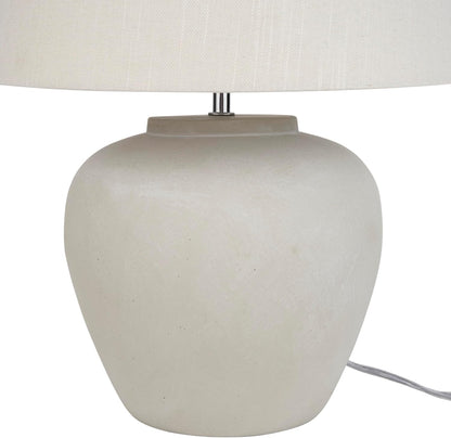 Nourison Home 20" Sand (Light Beige) Neutral Ceramic Table Lamp with Fabric Shade, Bedside Nightstand Lamp for Bedroom, Living Room, Entryway