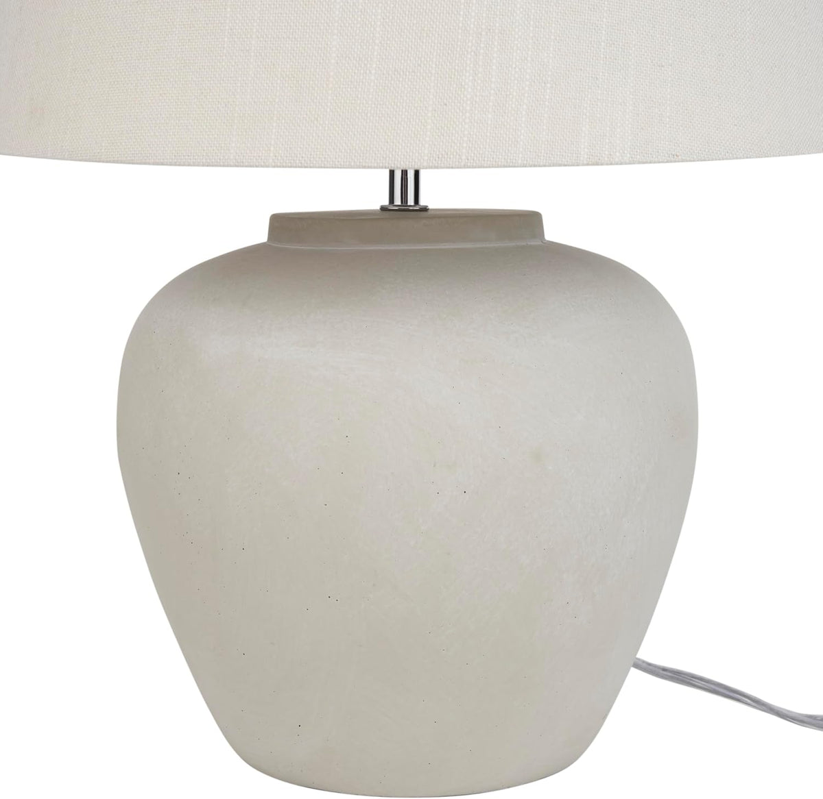 Nourison Home 20" Sand (Light Beige) Neutral Ceramic Table Lamp with Fabric Shade, Bedside Nightstand Lamp for Bedroom, Living Room, Entryway