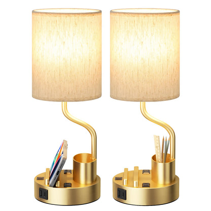 Fenmzee Bedside Lamps for Bedroom Set of 2 - Table Desk Lamp for Nightstand