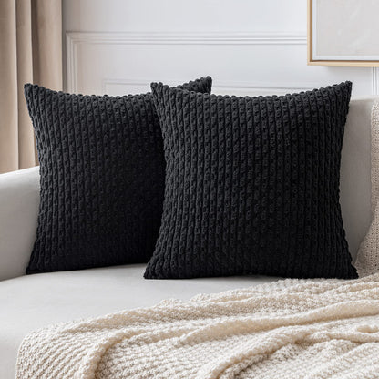MIULEE Decorative Throw Pillow Covers 18x18 Sage Green Textured Corduroy
