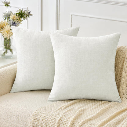 MIULEE Soft Chenille Fall Throw Pillow Covers Burnt Orange 18x18 Pack of 2