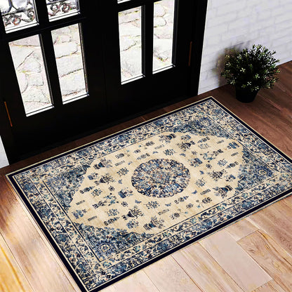 CHAMPLANT 6'x9' Washable Vintage Area Rug Boho Chic Medallion Distressed Design Non-Shedding Easy Care Ideal for High Traffic Areas in Living Room Bedroom Kitchen Office Large Carpet