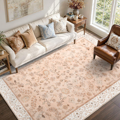 6x9 Ft Abstract Washable Area Rugs for Living Room Blue