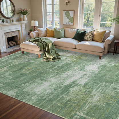 6x9 Ft Abstract Washable Area Rugs for Living Room Blue