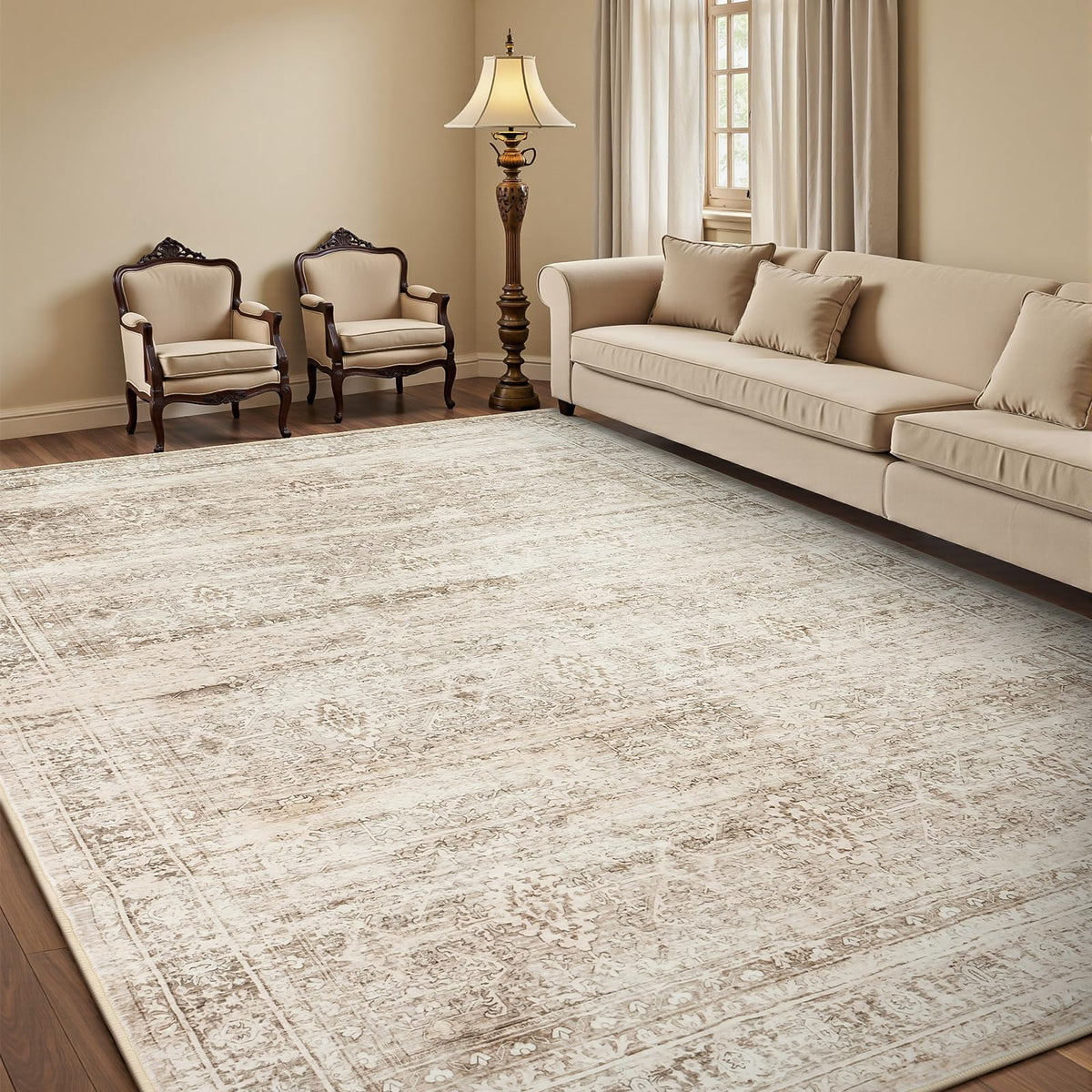 8x10 Area Rugs for Living Room Green Washable Non-Slip Large Carpet