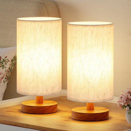 Fenmzee 9" Small Table Lamp for Bedroom - Inline Control with 3000K Bulb