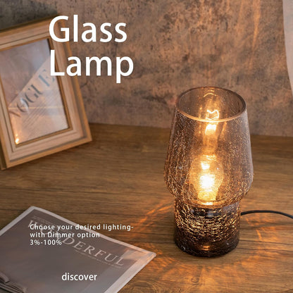 Mushroom Lamp,Small Table Lamp,Mini Cute Lamp Nightstand Lamp Kitchen Glass,Translucent Raindrop,Suitable for Bedrooms, Kitchens, Bedside, Girl Gifts(Raindrop Black)