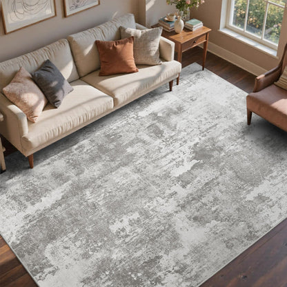 6x9 Ft Abstract Washable Area Rugs for Living Room Blue