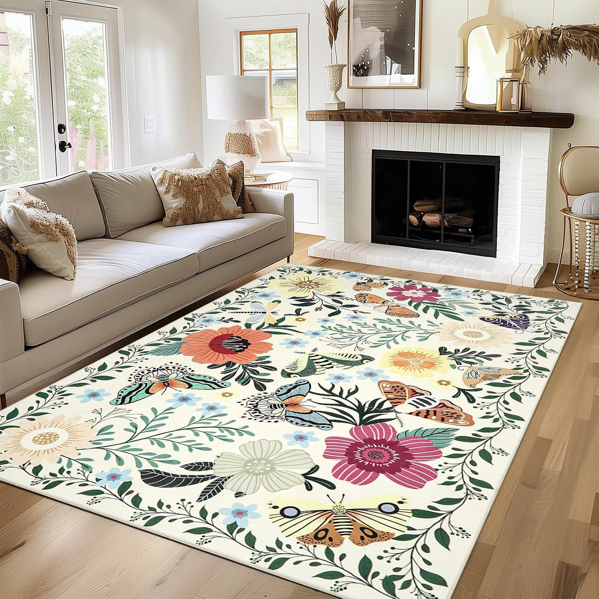 MOSISO 6x9 Area Rug for Bedroom, Soft Non-Slip Indoor Floor Low Pile Mat