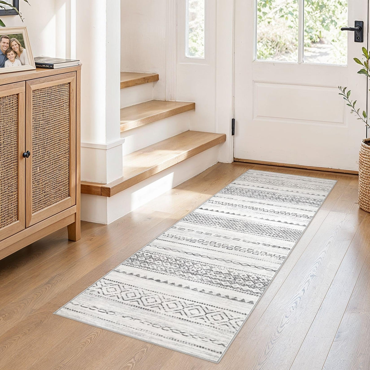 Nakagishi Boho 5x7 Area Rug Living Room Rugs Machine Washable Beige/Brown