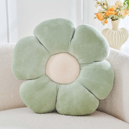 Kcvvcr Flower Throw Pillow, Soft Sage Green 14.9" Shaped Floor Pillow for Home Decor, Cute Aesthetic Plush Decorative Pillows for Bed, Sofa, Couch