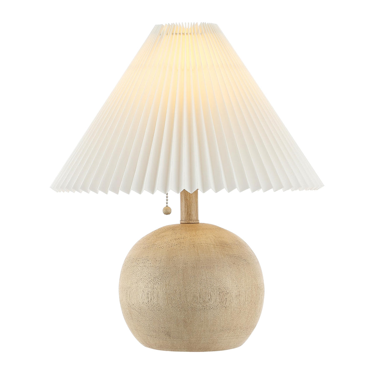 JONATHAN Y Aksel Sphere Table Lamp Coastal 17.25", Brown Wood Finish