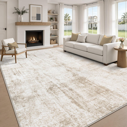 MXSANYOO 8x10 Area Rugs Washable Rug: Abstract Neutral Rugs Modern Non Slip Area Rug Stain Resistant Low Pile Indoor Carpet for Dining Room Bedroom Nursery Office (Multi Blue, 8'x10')