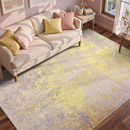 6x9 Ft Abstract Washable Area Rugs for Living Room Blue