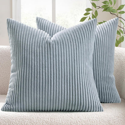 MIULEE Fall Decorative Corduroy Throw Pillow Covers Set of 2 18x18 Orange