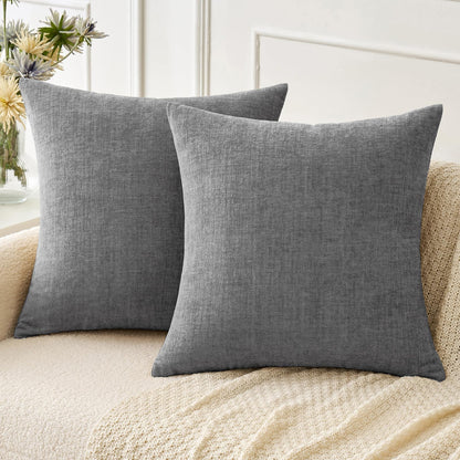 MIULEE Soft Chenille Fall Throw Pillow Covers Burnt Orange 18x18 Pack of 2