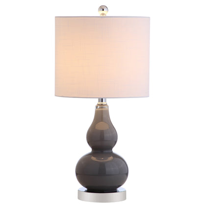 JONATHAN Y Anya Gourd Glass Table Lamp 20.5", Sunset Orange