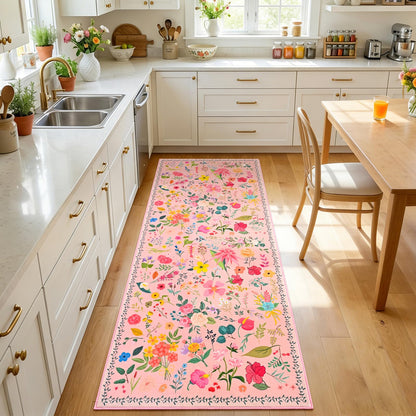 ISEAU Pink Rug for Bedroom 4x6 Area Rugs for Kids Room Dorm Rug, Non Slip