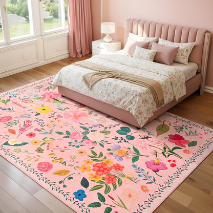 ISEAU Pink Rug for Bedroom 4x6 Area Rugs for Kids Room Dorm Rug, Non Slip