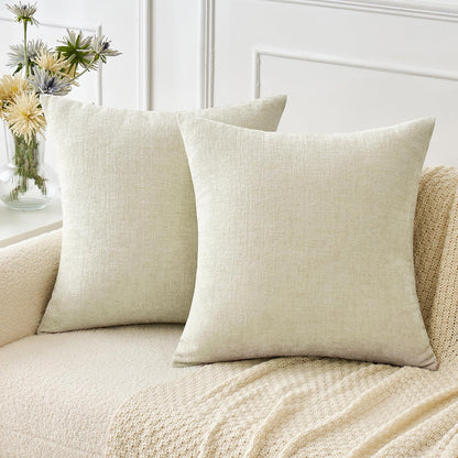 MIULEE Soft Chenille Fall Throw Pillow Covers Burnt Orange 18x18 Pack of 2