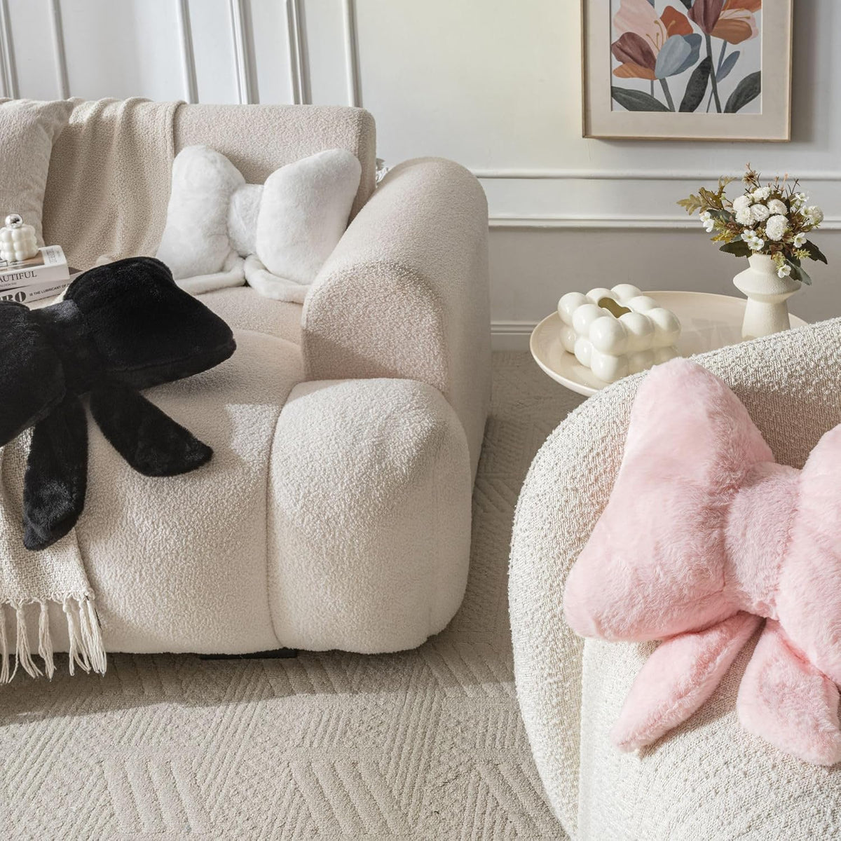 Room Decor Home Decor Bow Throw Pillows Decorative Pillows,Pink 10*8inch