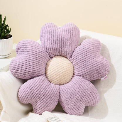 Sioloc Yellow Flower Pillow, Decorative Throw Pillow for Bed, Cute Daisy Flower Shaped Floor Cushion for Pet, Couch & Room Decor (15.7 Inch)