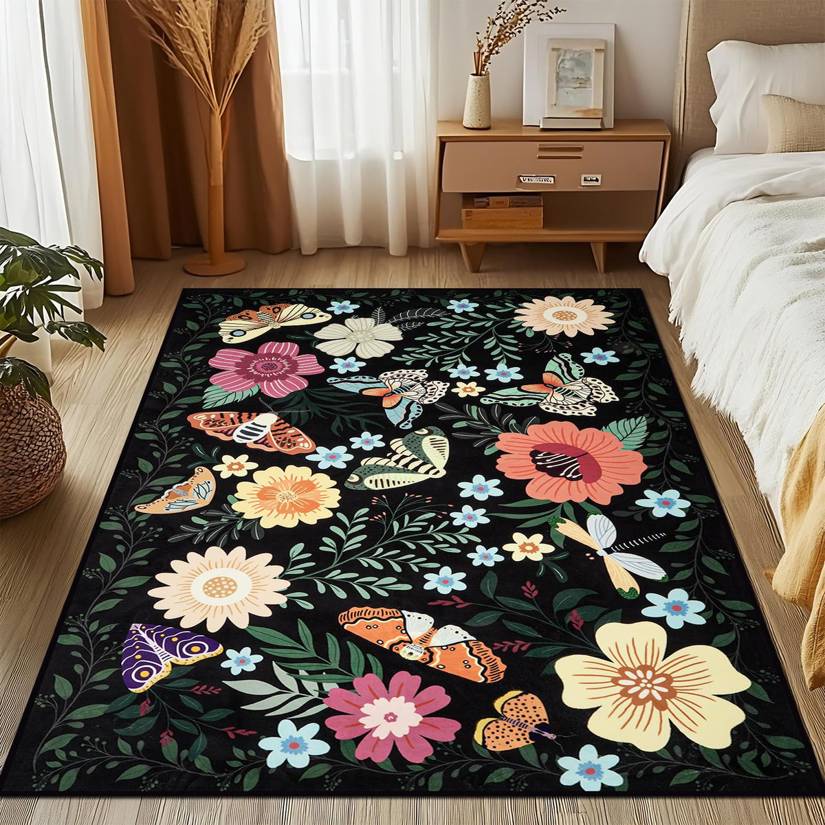 MOSISO 6x9 Area Rug for Bedroom, Soft Non-Slip Indoor Floor Low Pile Mat