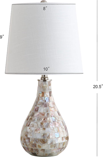 JONATHAN Y Mona Coastal Mini LED Table Lamp 20.5" Bedside, Seashell