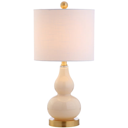 JONATHAN Y Anya Gourd Glass Table Lamp 20.5", Sunset Orange