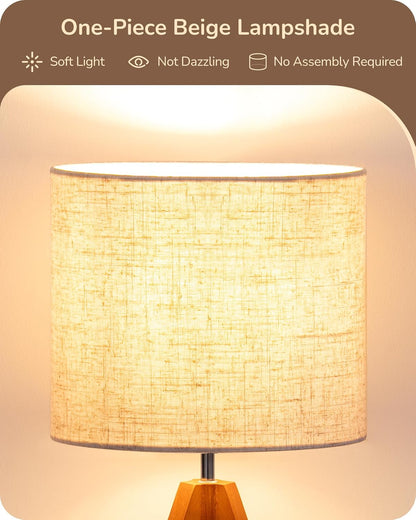 EDISHINE Tripod Table Lamp, Small Cute Bedside Lamp, 14.2 Inch, E26 Base