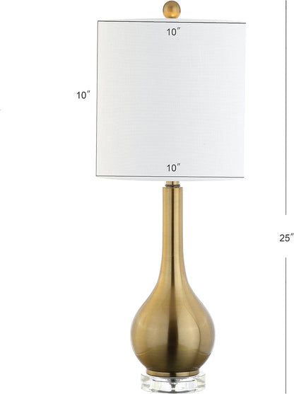 JONATHAN Y Dylan Teardrop LED Table Lamp 25", Brass Gold