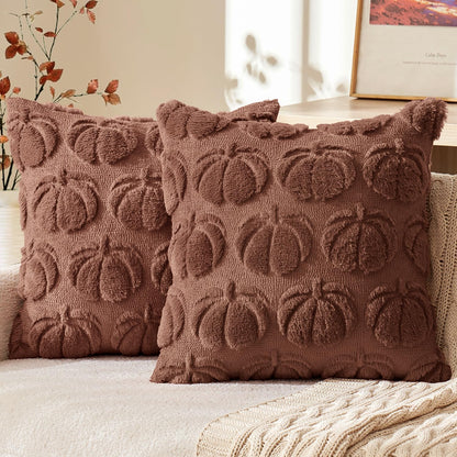 MIULEE Fall Pillow Covers Pumpkin Fall Decor 18x18 Dark Rust