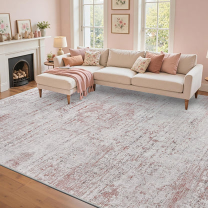 6x9 Ft Abstract Washable Area Rugs for Living Room Blue