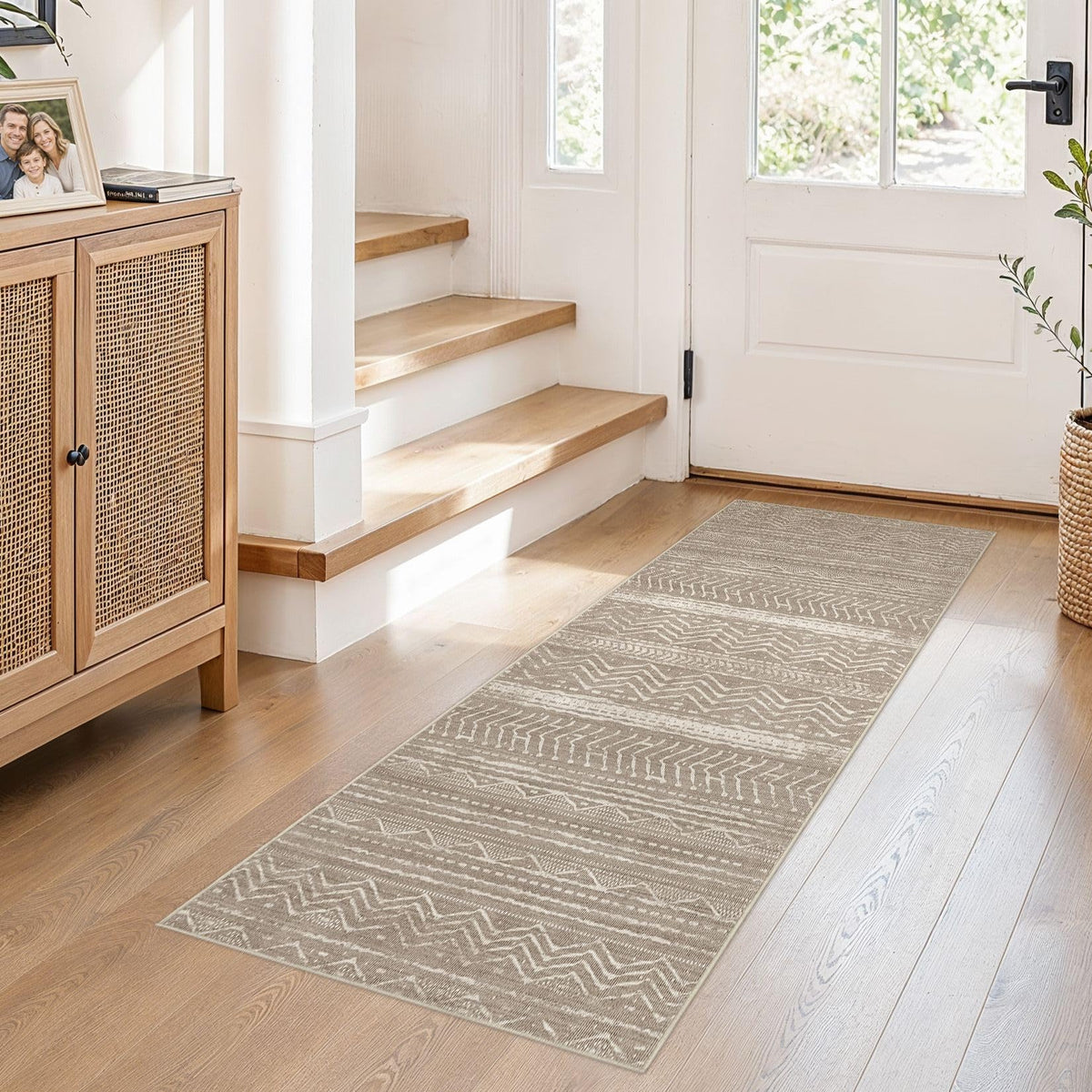 Nakagishi Boho 5x7 Area Rug Living Room Rugs Machine Washable Beige/Brown