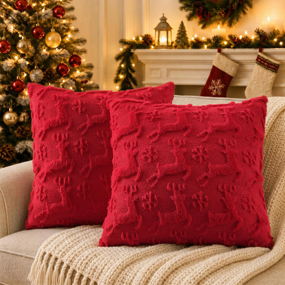 decorUhome Light Rust Pumpkin Faux Fur Throw Pillow Covers 18x18 Set of 2